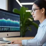 Home 11 번역사 자격증 시험 관련 최신 정보 - **Prompt:** A focused and competent female translator in her late 30s is working at a modern, minima...