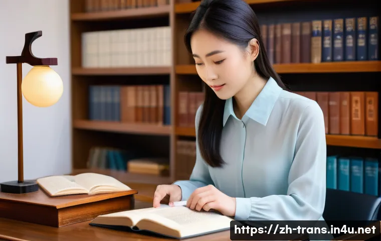 번역사 자격증의 가치와 장점 - **Prompt: The Soul of Language: Human Translator vs. AI**
A highly skilled East Asian female pro...